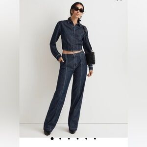 Madewell NWT The Perfect Vintage Wide Legged Jean in Dovehill wash: Seam Edition